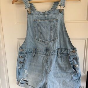 Old Navy Light Blue Denim Shortall Overalls